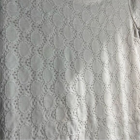 Isaac Mizrahi Women’s White Lace Lined Short Sleeve Crew Neck A-Line Dress L - Picture 2 of 4